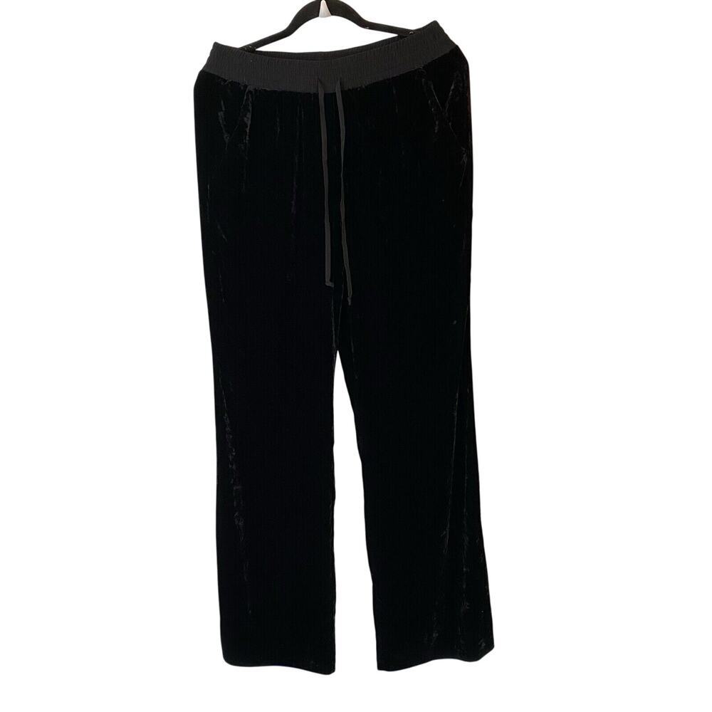 CAbi Black Velvet Wide Leg Pants